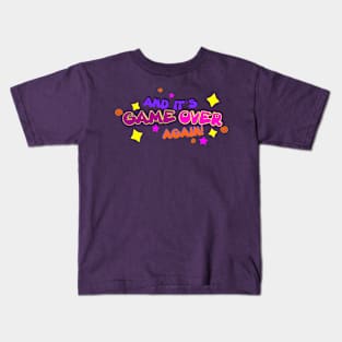 Game Over Funny Cute Gamer Text Kids T-Shirt